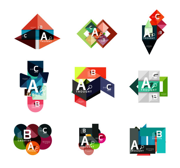 集几何信息图形横幅纸信息图片下载