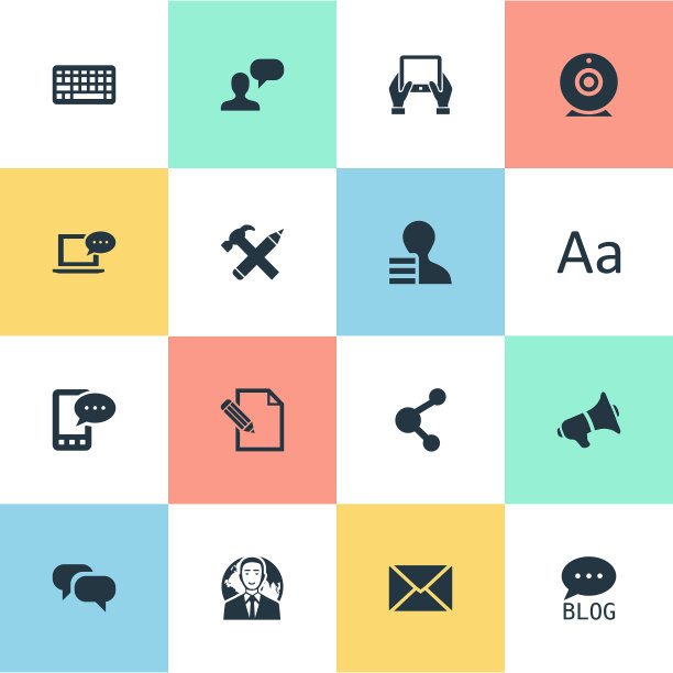 一套简单的报纸图标图片下载