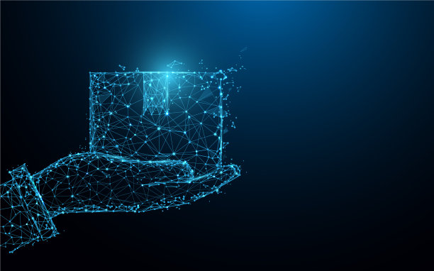 手握包装盒形成线条和颗粒图片下载