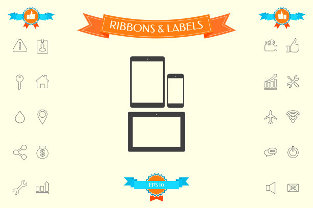 不同的现代个人设备平板手机图片下载