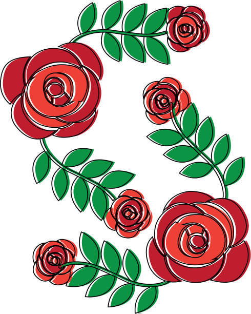 装饰花印花图标形象图片下载