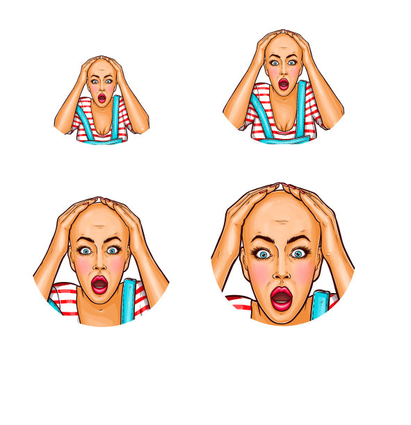 流行艺术化身的震惊后的女孩图片下载