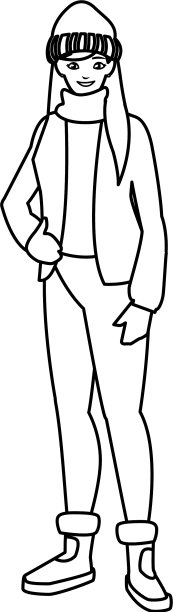 穿着冬天衣服的年轻女子图片下载