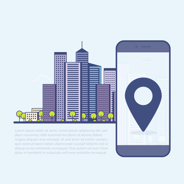 生态绿色现代城市细线电话屏幕图片下载