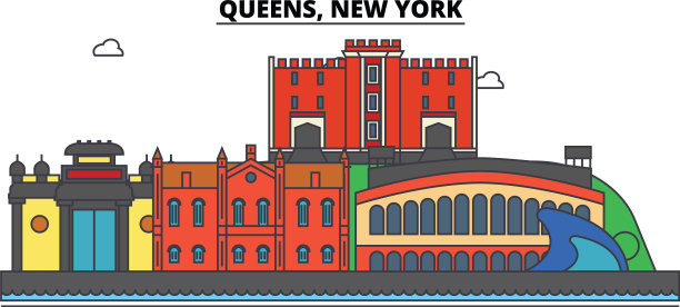 皇后纽约城市天际线建筑图片下载