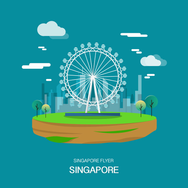 新加坡传单地标和吸引人的地方图片下载