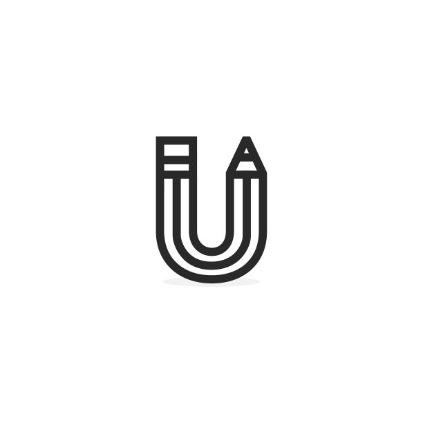 U形铅笔标志图片下载
