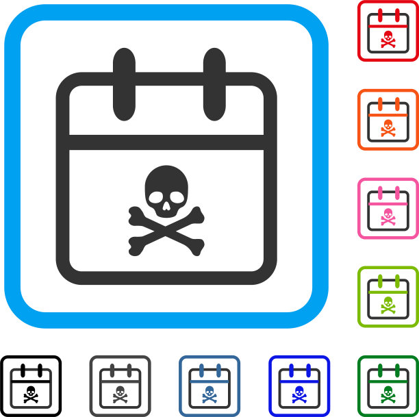 骷髅截稿日框架图标图片下载