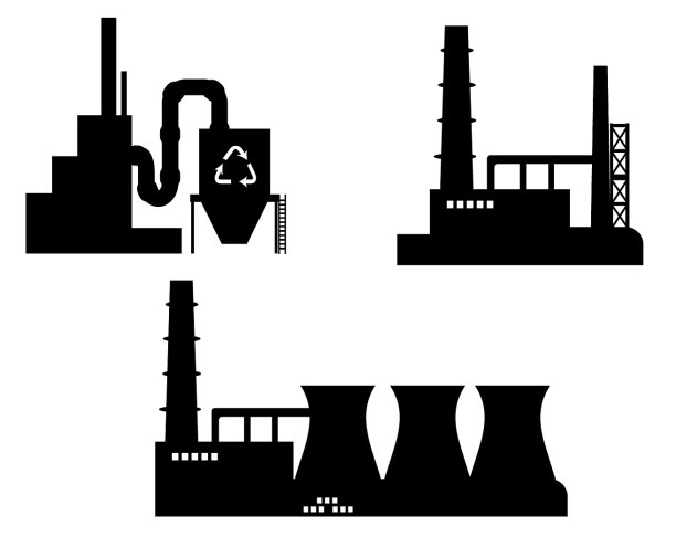 一组行业图标剪影图片下载