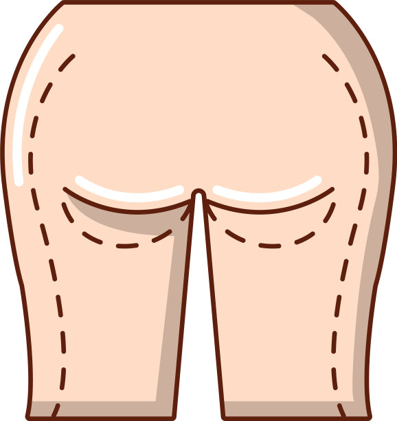 臀部抽脂图标卡通风格图片下载