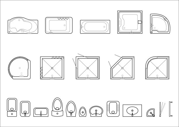 一套图标的建筑计划图片下载