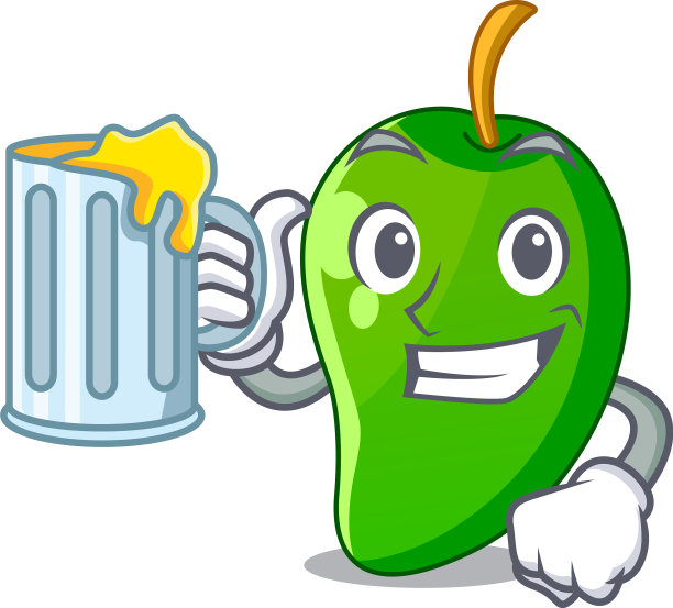 用绿色的芒果汁在卡通的形状图片下载