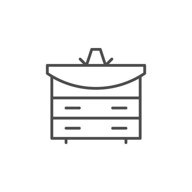浴室家具线性图标图片下载