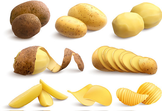 生和炸土豆现实设置图片下载