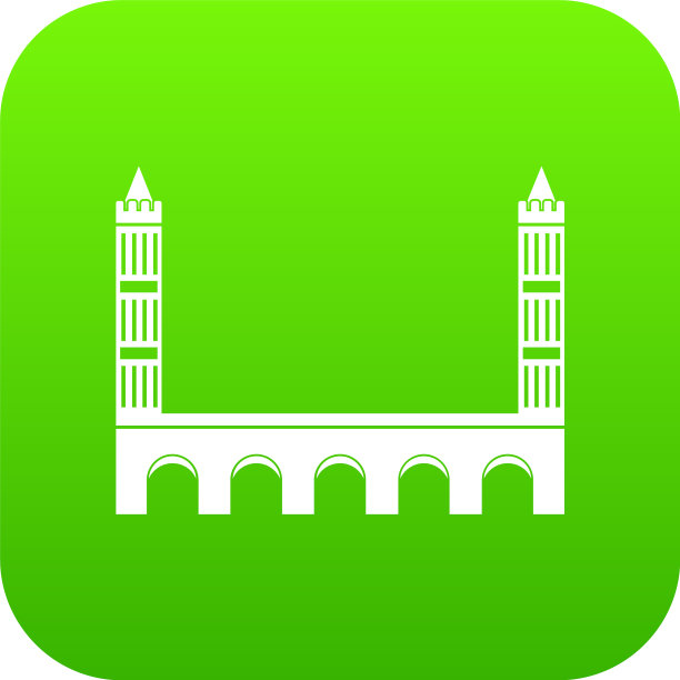 桥梁图标数字绿色图片下载