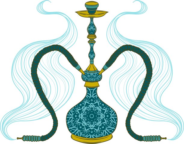 阿拉伯式水烟和烟图片下载