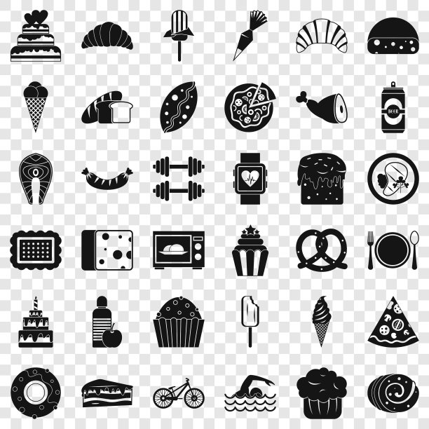 卡路里图标设置简单的风格图片下载