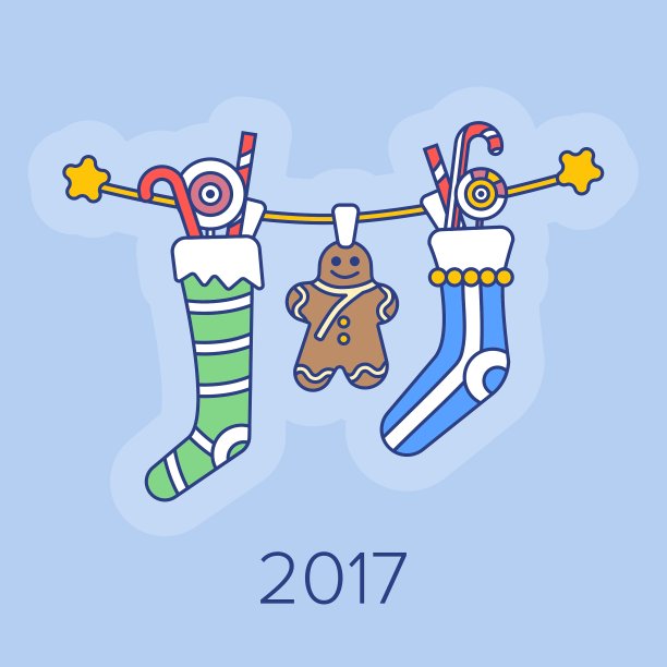 圣诞袜和糖果。图片下载