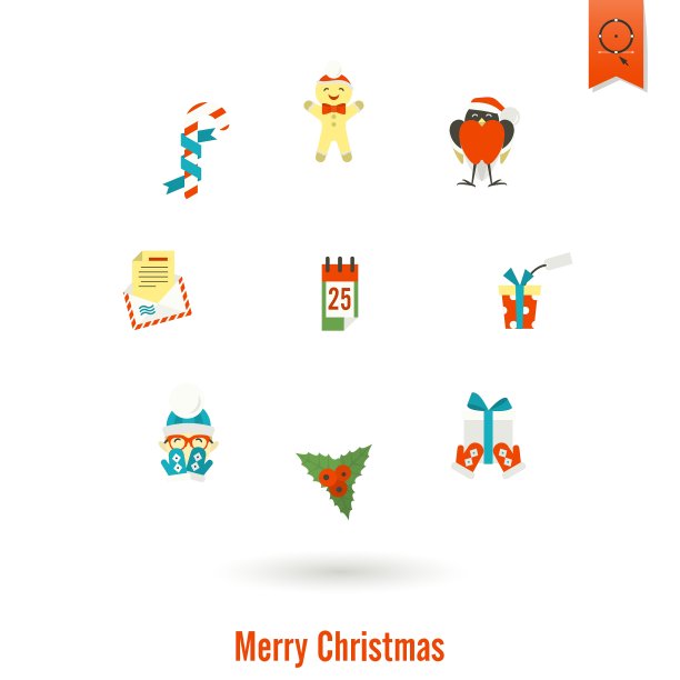 圣诞节和冬季图标收藏图片下载