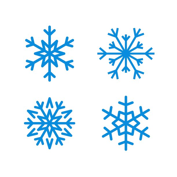 孤立的圣诞雪花集合图片下载