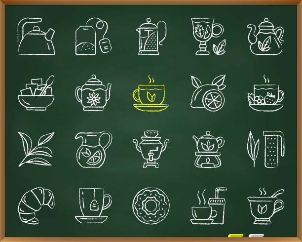 茶粉笔画线图标设置图片下载