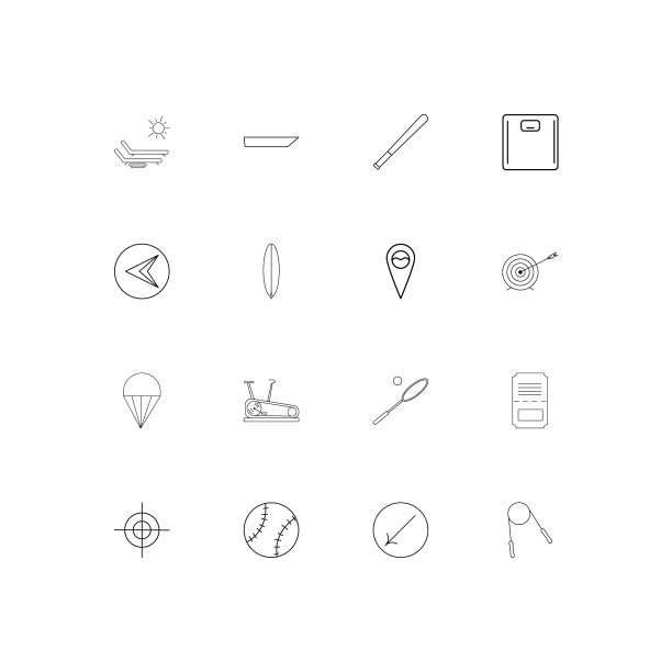 运动健身和娱乐线形瘦身图标图片下载