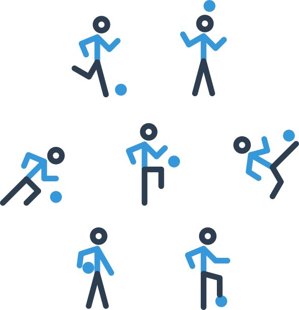 蓝黑色足球队图标图片下载