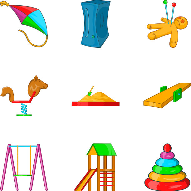 童年游戏图标设定卡通风格图片下载