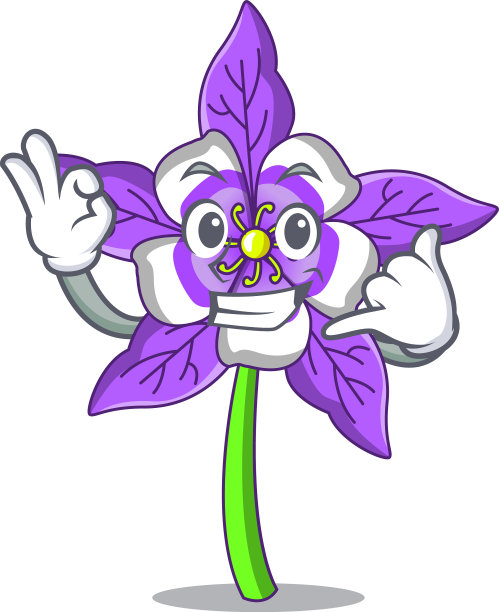 叫我耧斗菜花吉祥物卡通图片下载