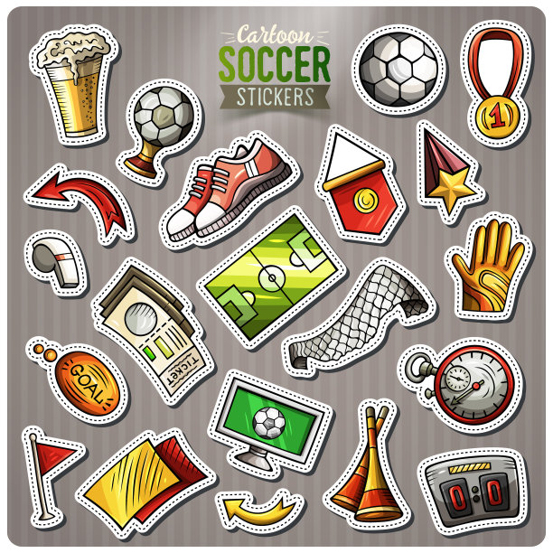 一套足球卡通贴纸图片下载