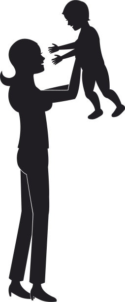 妈妈抱着宝宝玩象形文字图片下载