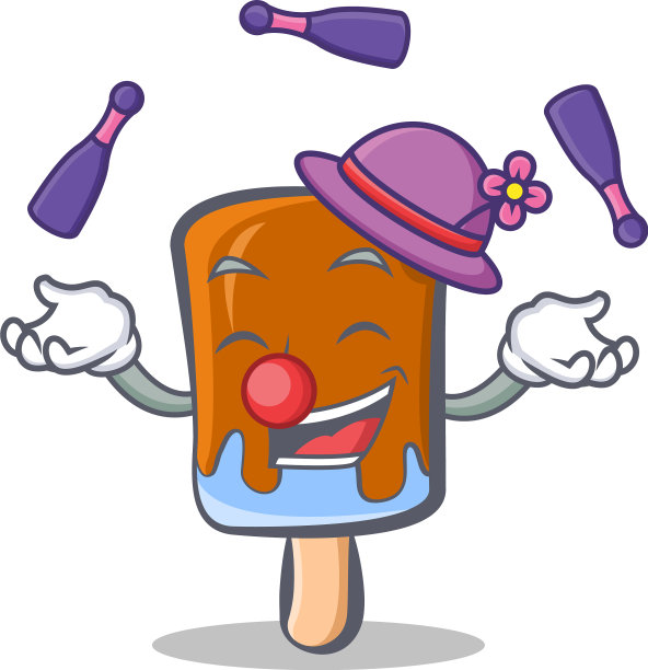 杂耍冰淇淋的卡通人物图片下载