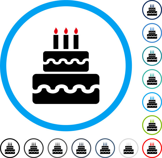 生日蛋糕圆形图标图片下载