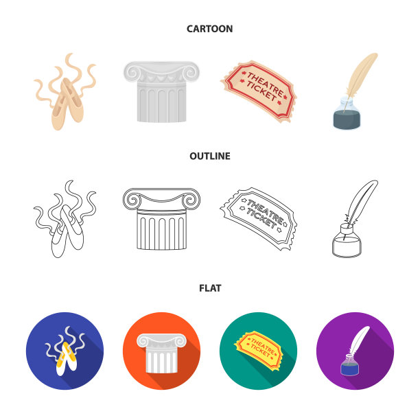 足尖鞋柱剧场票墨水池图片下载