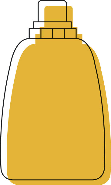 黄色水彩剪影液体肥皂瓶图片下载