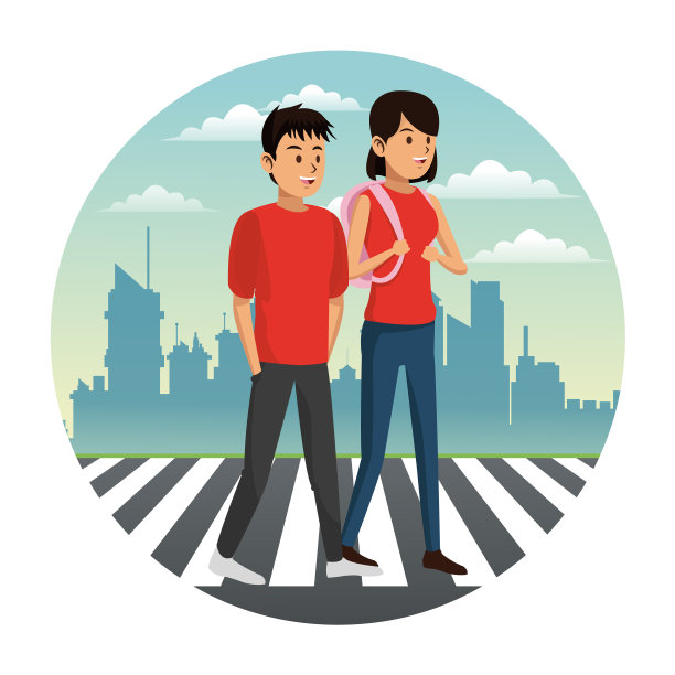 人们走在斑马上图片下载