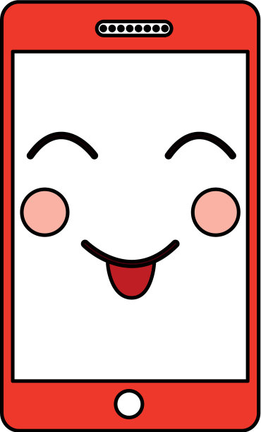 快乐的手机卡哇伊图标形象图片下载