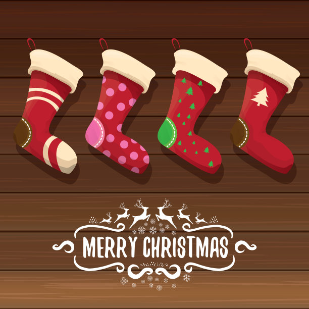 卡通可爱的圣诞袜或短袜图片下载