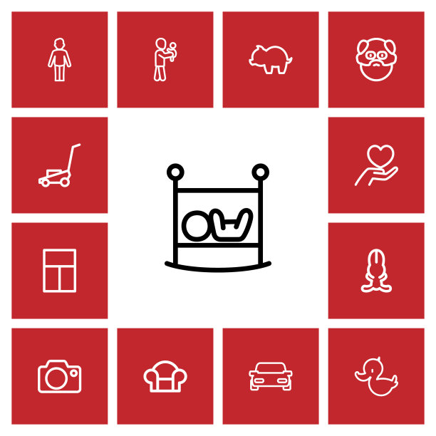 一组13可编辑的家庭大纲图标包括图片下载