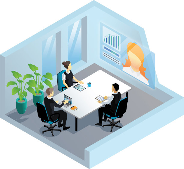 办公室等距视频会议图片下载