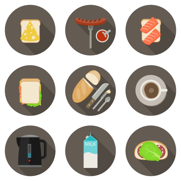 早餐平图标图片下载