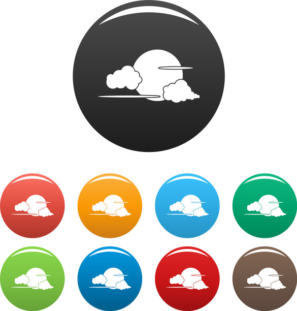 满月之夜图标简约风格图片下载