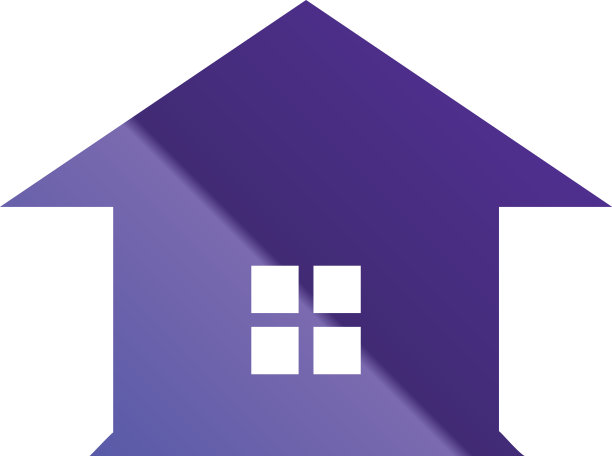 简约玻璃紫色房屋Logo模板图片下载