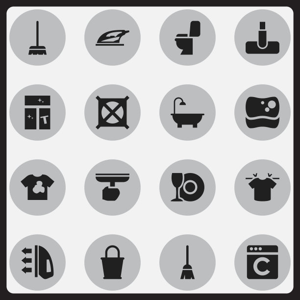 一组16可编辑的卫生图标包括符号图片下载