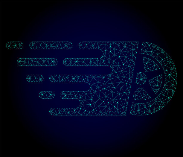 汽车车轮多边形框架网格图片下载