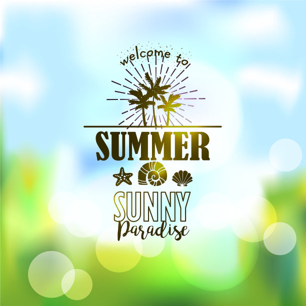 夏日海滩度假的横幅图片下载