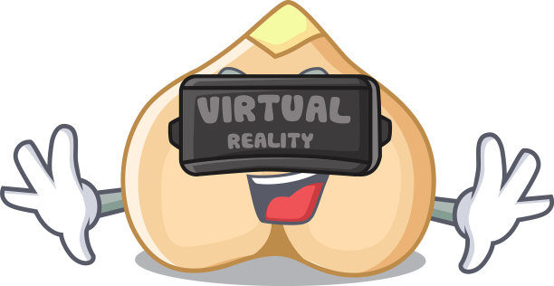 虚拟现实鹰嘴豆吉祥物卡通风格图片下载