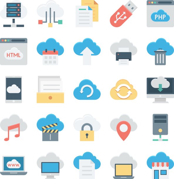 云数据技术彩色图标图片下载