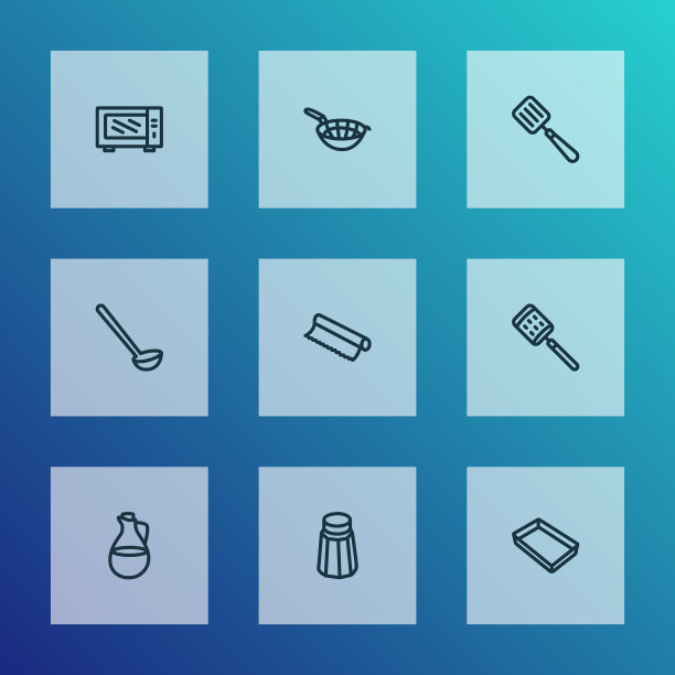 器皿图标线条样式设置与烤盘图片下载