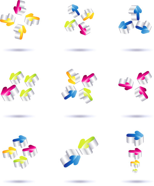 最小箭头多色符号集和图片下载